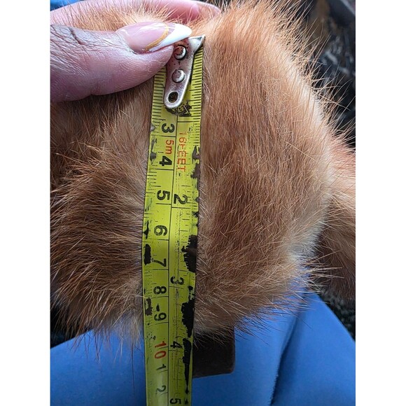 Real Mink Fur Earmuffs Brown Velvet headband Thin Danity main image 6